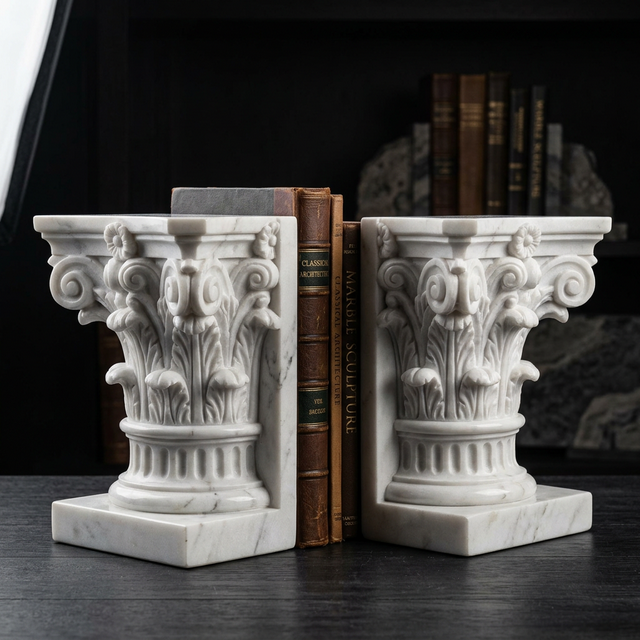 Architectural Bookends — Hand-carved Makrana Marble Unique Design Articals