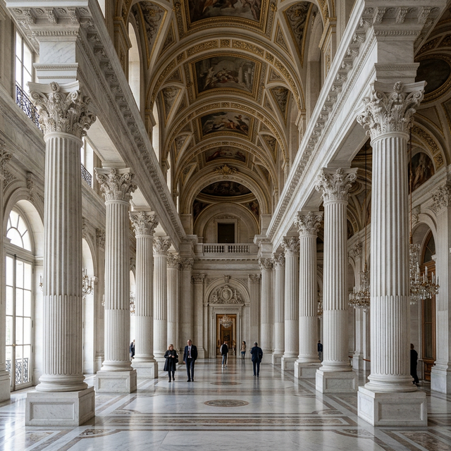 Corinthian Pillar Set — Hand-carved Makrana Marble Marble CNC work