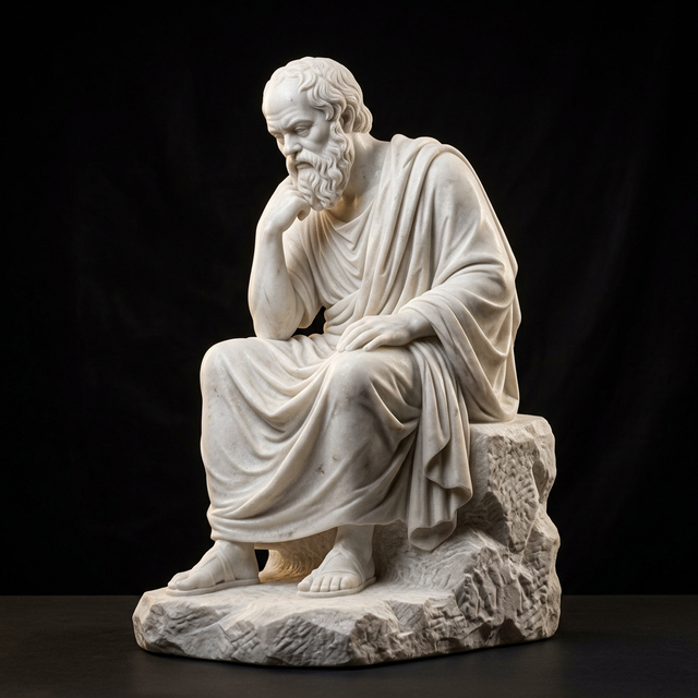 The Thinker (Homage) — Hand-carved Makrana Marble Unique Design Articals